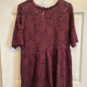 Torrid Burgundy Lace Blouse